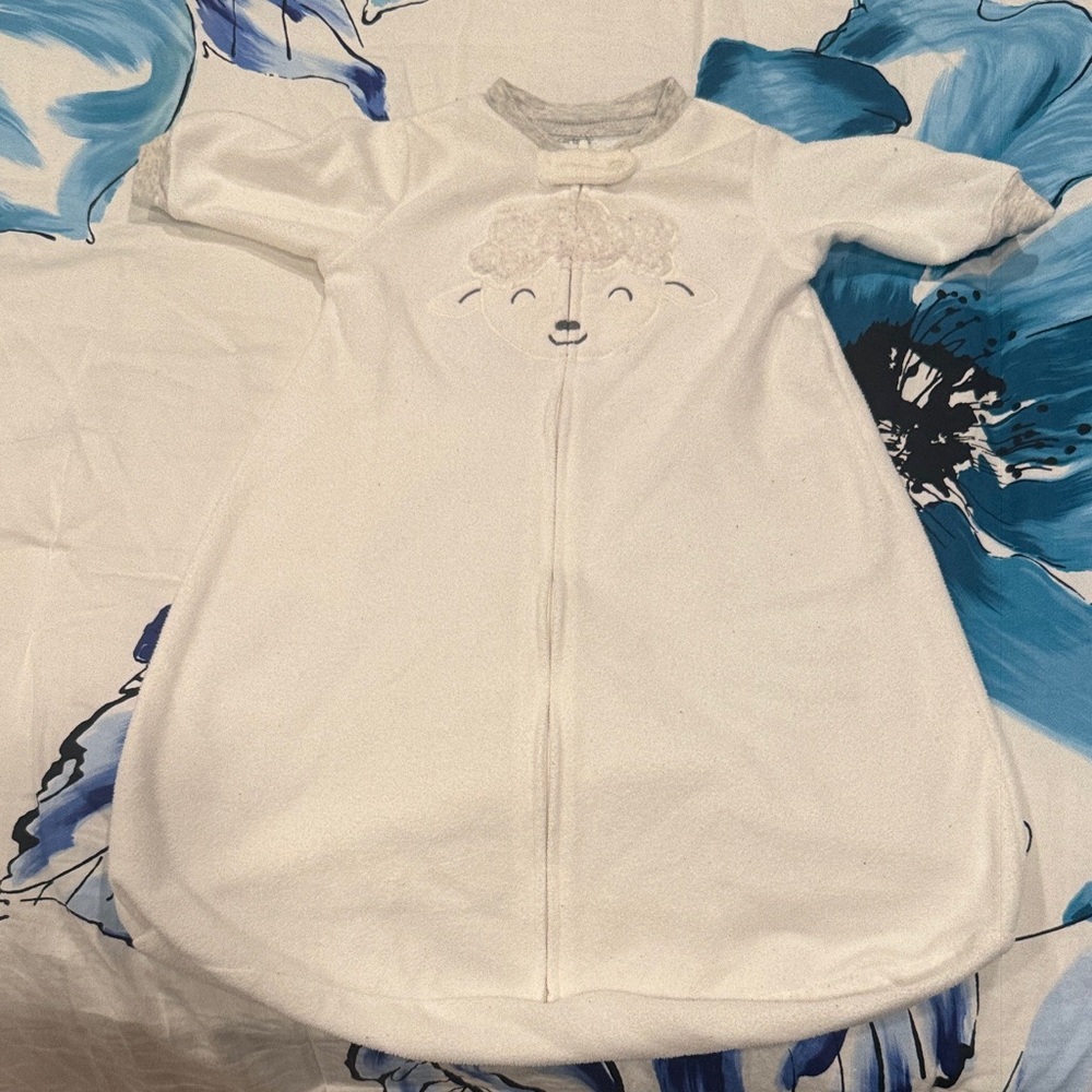 Carter's White Sleep Sack with Blue Lamb Graphic